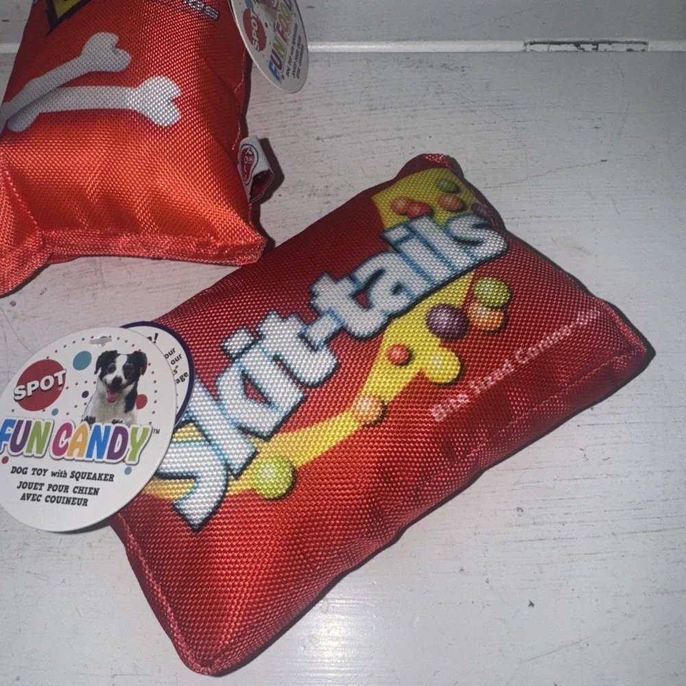 SPOT Fun Food Dogritos Red Bag Plush w/Squeaker Dog Toy 7